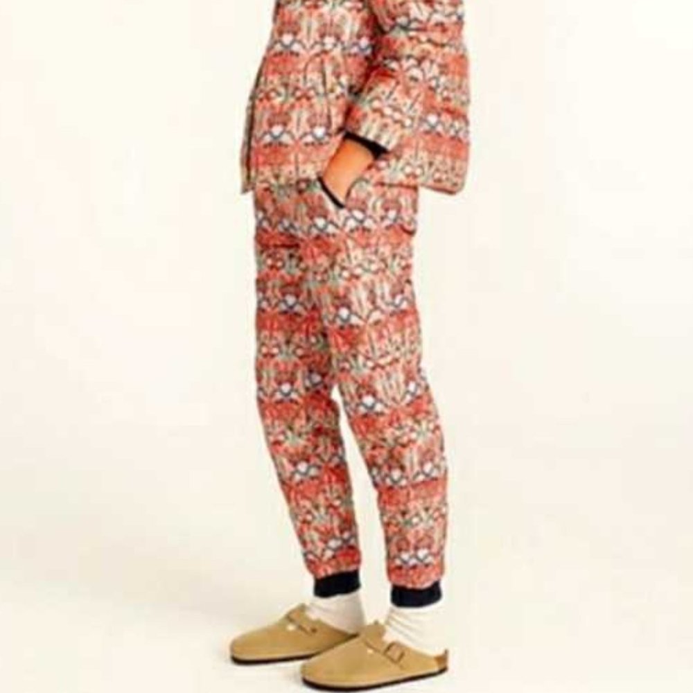 New women's 2   J Crew quilted snow puffer pant  in Liberty May nouveau print